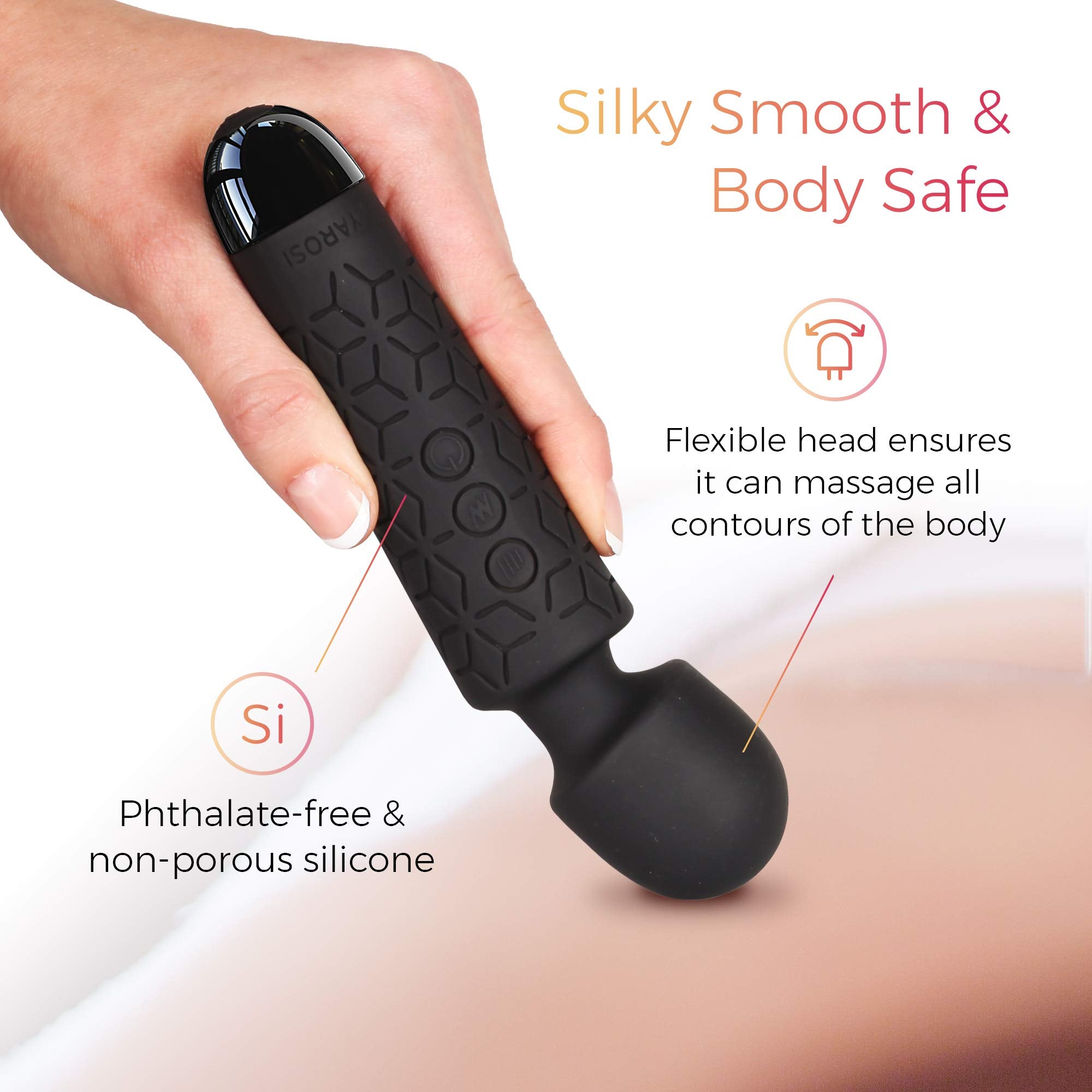 Yarosi Micro Personal Massage Device Smallest and Strongest Cordless Handheld Massager - Powerful - Best for Travel - Magic Stre