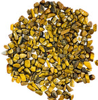 Indian Consigners Natural Crushed Polished Tumbled Gem Stone Chips, Decoration & Healing Crystals (Tiger Eye)