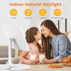 LASTAR Light Therapy Lamp, UV-Free 12000 Lux Max at 12, Sun Lamp with 5 Brightness Levels & 4 Color Temperatures & 6 Timer Funct
