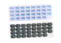 AM/PM 31 Day Monthly Pill Organizer Holder with Removable Medication Pods and Bonus Medical Alert Card - Blue for Morning & Grey