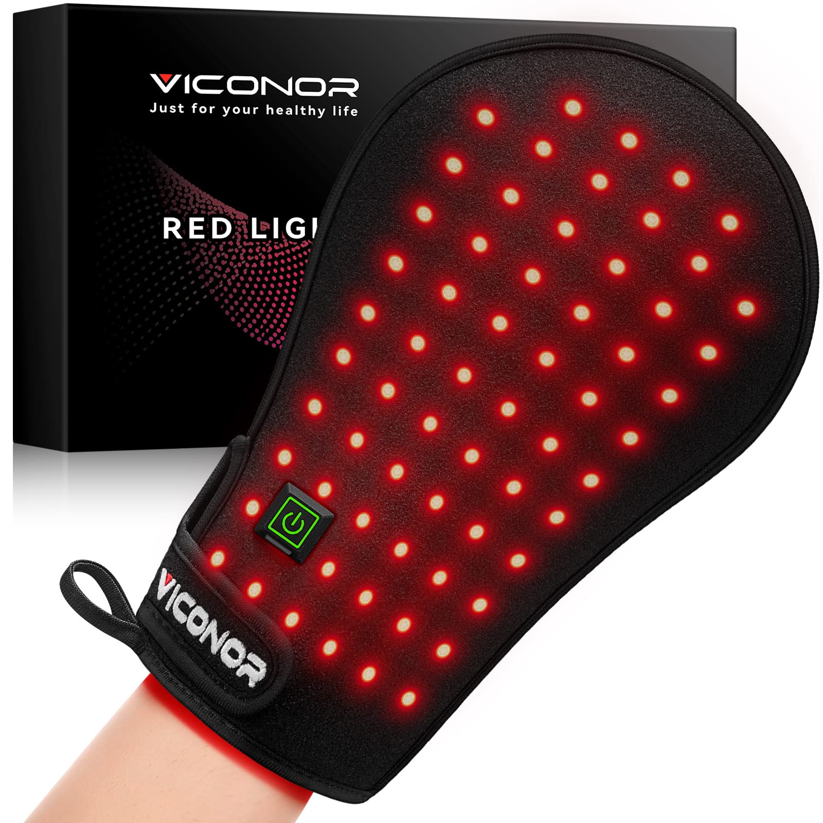 Red Light Therapy Device for Hands, Infrared-Light-Therapy-Gloves Finger Wrist, Led Near Infrared Carpal Tunnel