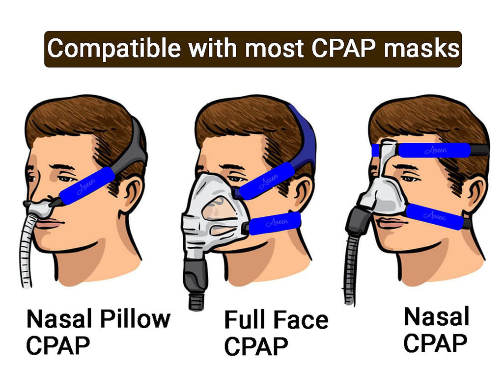 AVEEN 4-Packs CPAP strap covers, CPAP strap comfort pads, CPAP face pads, Comfortable CPAP supplies for CPAP mask, CPAP accessor