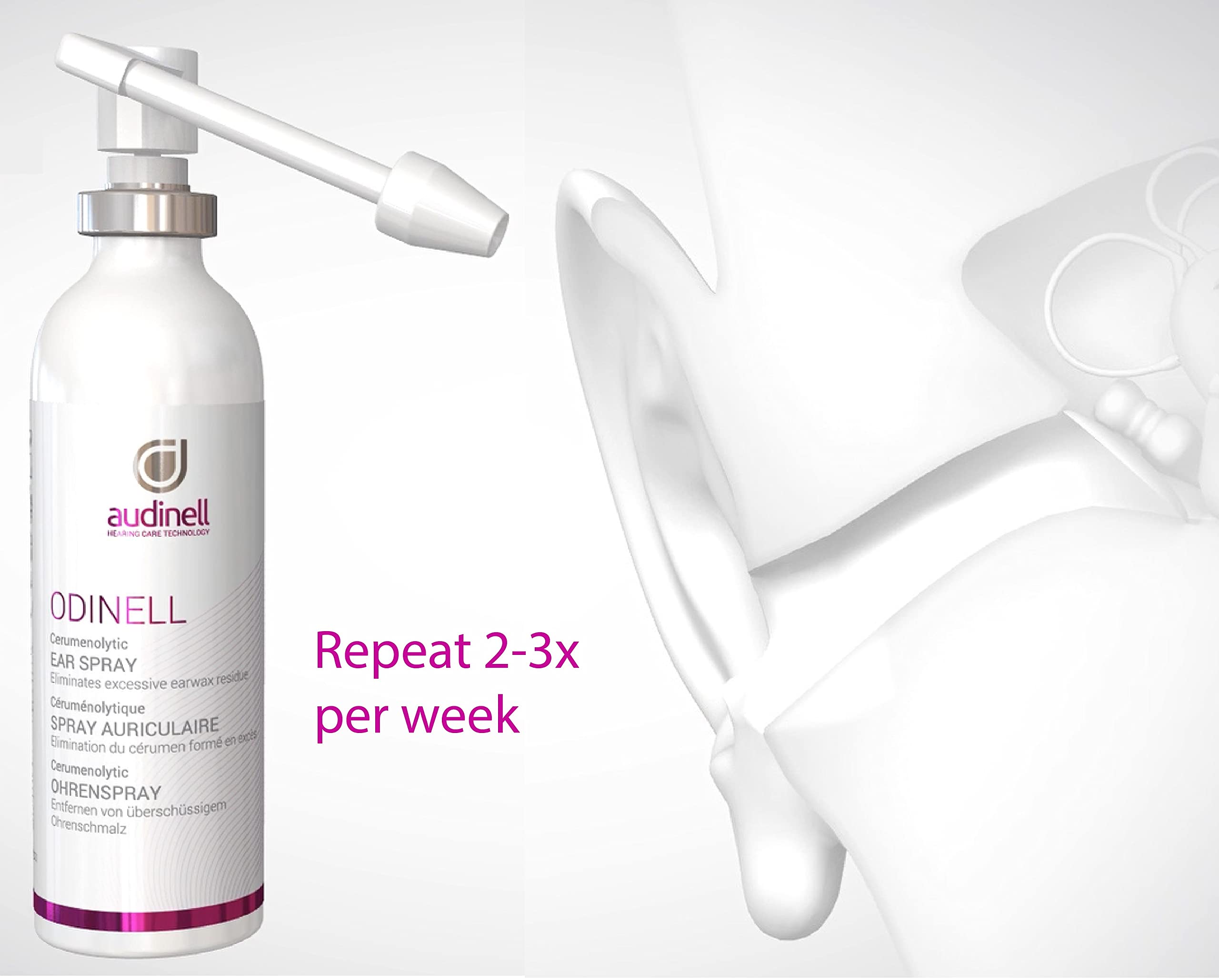 Audinell Ear Wax Removal Spray (50ml) | Ear Cleaner | Soothes & Prevents Irritations, Cleanses Ear Canal | Replaces Q-Tips, Ear