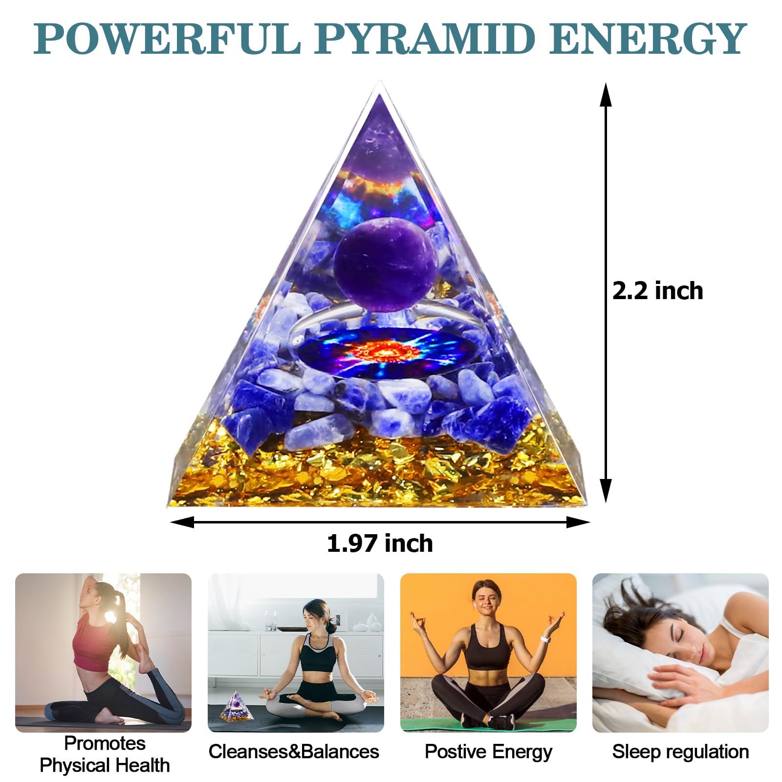 Crystals and Healing Stones,26 Pcs Healing Crystal Set for Meditation,7 Raw Chakra Stones Crystals Kit Pyramid Reiki Real Crysta