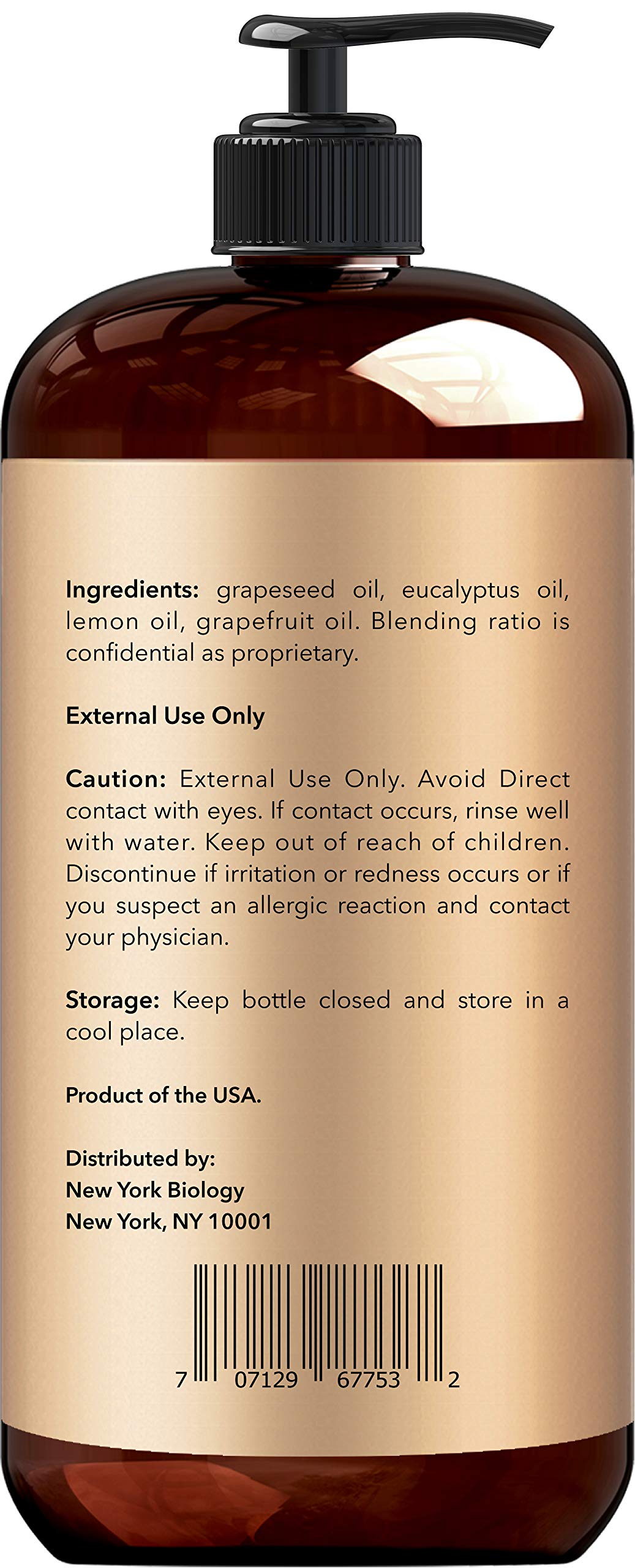 New York Biology Anti Cellulite Massage Oil 8 Fl. oz - Made with 100% Natural Oils - Sensual Body Oil for Massage Therapy, Muscl