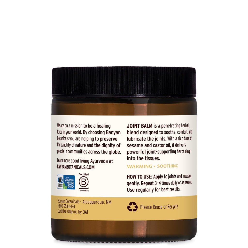 Banyan Botanicals Joint Balm - Organic Balm for Joints with Boswellia and Guggulu - for Supporting Comfortable Joints and Overal