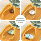 Pill Cutter Splitter for Small and Tiny Pills - Pill Cutter 1/4 - Accurately Cuts Multiple Pills - Easy Open Snap Button. Detach