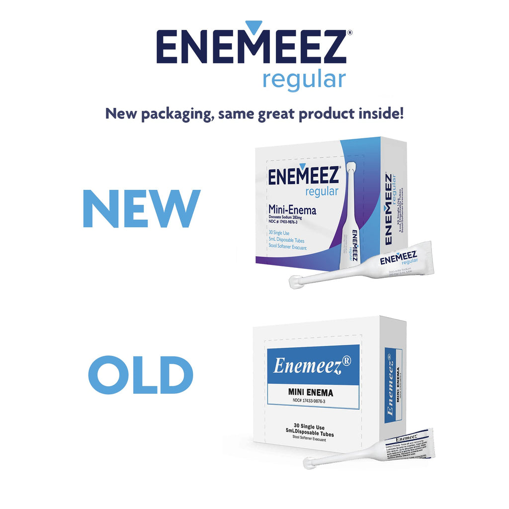 Enemeez Mini Enema, Constipation Fast Acting - Docusate Sodium Mini Enema 283mg, Stool Softeners, Constipation Relief, 30 Count