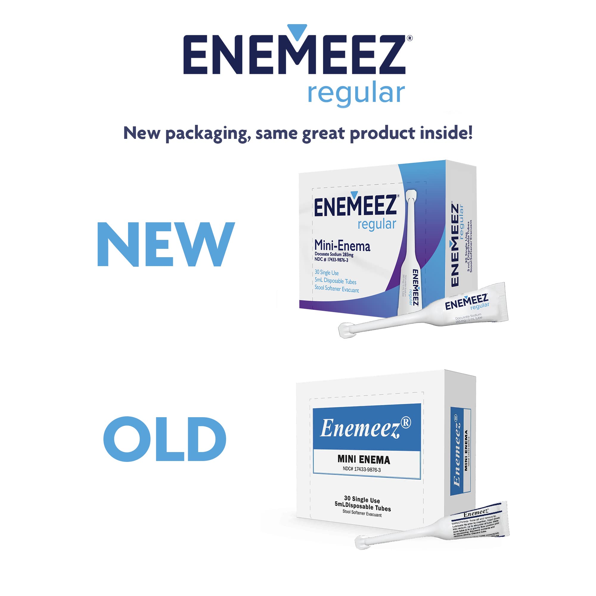 Enemeez Mini Enema, Constipation Fast Acting - Docusate Sodium Mini Enema 283mg, Stool Softeners, Constipation Relief, 30 Count