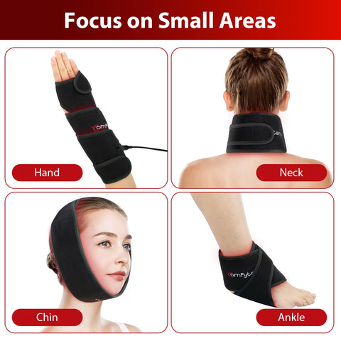 Comfytemp Red Light Therapy Wrap for Body, 37'' Near Infrared Light Belt for Neck Face Chin Knee Ankle Pain Relief, 10W Wearable