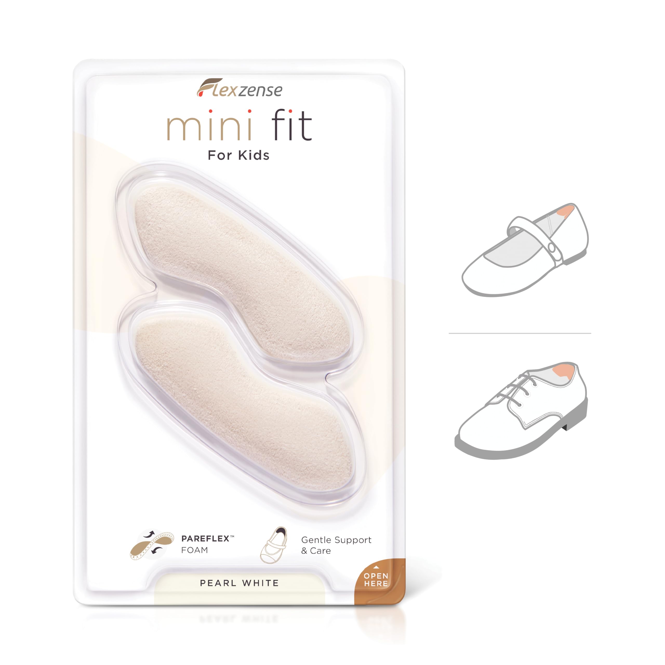 FLEXZENSE Mini Fit for Kids | Fine-Tune The Spaces Inside Childrens Shoes | 5.5 mm Thick | 1 Pair (Pearl White)