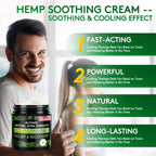 8.5 oz Natural Hemp Cream - Instant Hemp Cream with Hemp, Arnica, MSM, Turmeric, Emu Oil, Menthol, Aloe, Rosemary oil, Boswellia