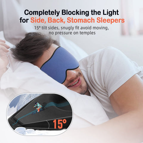 LitBear Sleep Masks, Light Blocking Eye Mask Sleeping for Women Men Side Sleeper, Soft 3D Comfortable Sleeping Mask with Adjusta