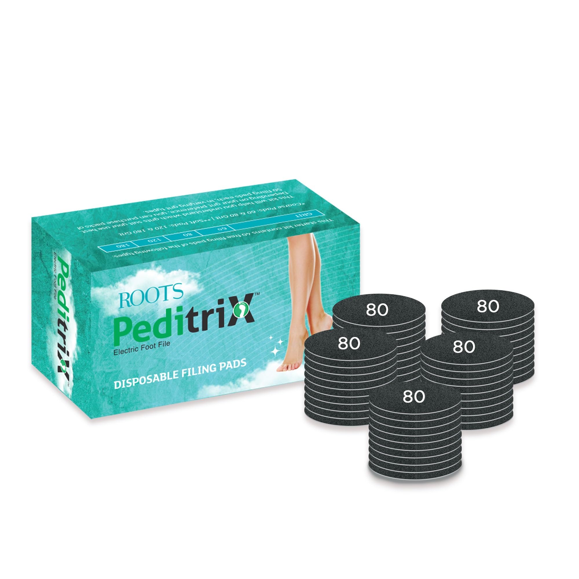Roots Peditrix Disposable Filing Pad | Pedicure Tool | Electric Foot Scrubber | Dead Skin Remover | Foot Callus Remover | Reduci
