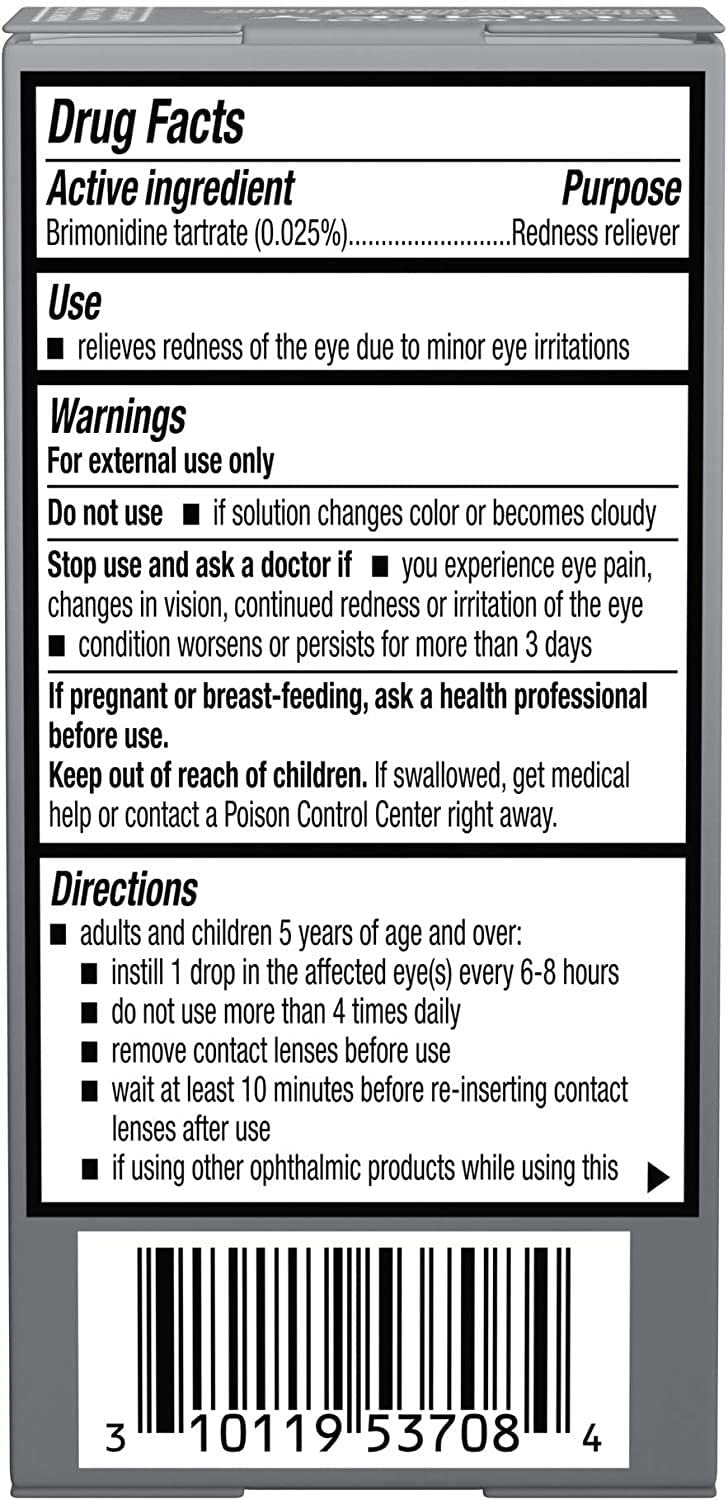 LUMIFY Redness Reliever Eye Drops (Brimonidine Tartrate Ophthalmic Solution 0.025%) - from Bausch + Lomb, 0.08 Fl. Oz. (2.5 mL)