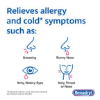 Benadryl Liqui-Gels Antihistamine Allergy Medicine & Cold Symptom Relief, Dye-Free Liquid Gels with 25 mg of Diphenhydramine HCl