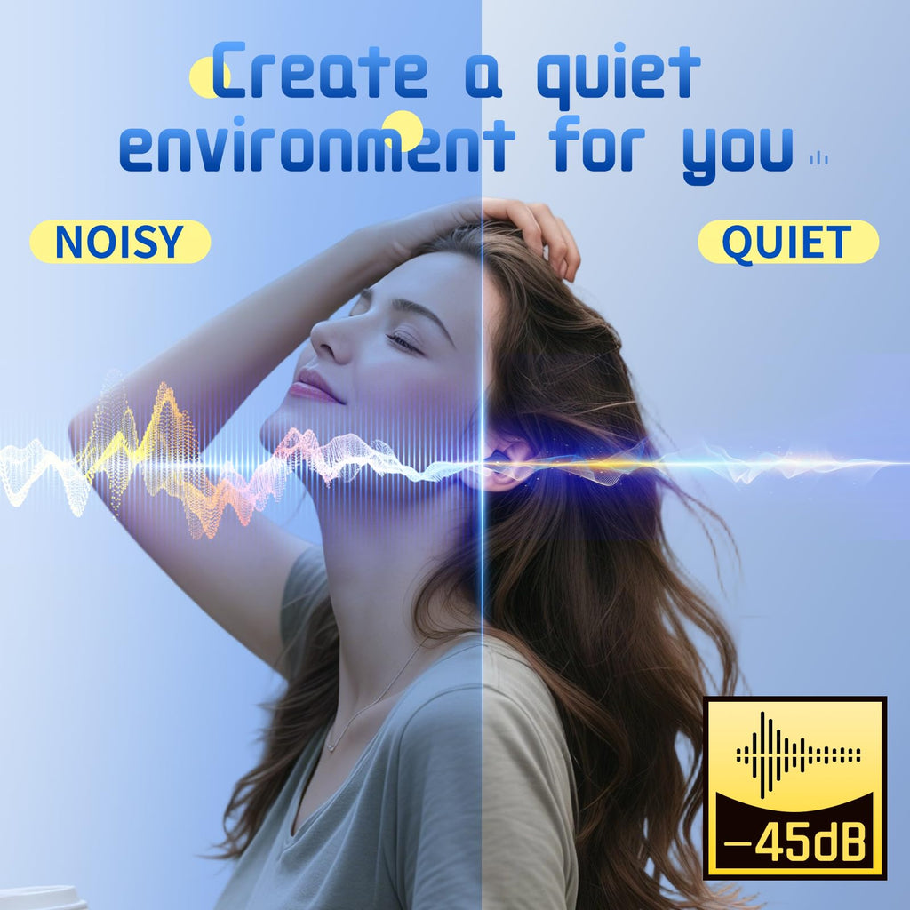 Yukezer Ear Plugs for Sleeping Noise Cancelling, 45 dB Reusable Noise Cancelling Silicone Earplugs with 8 Ear Tips, Suitable for