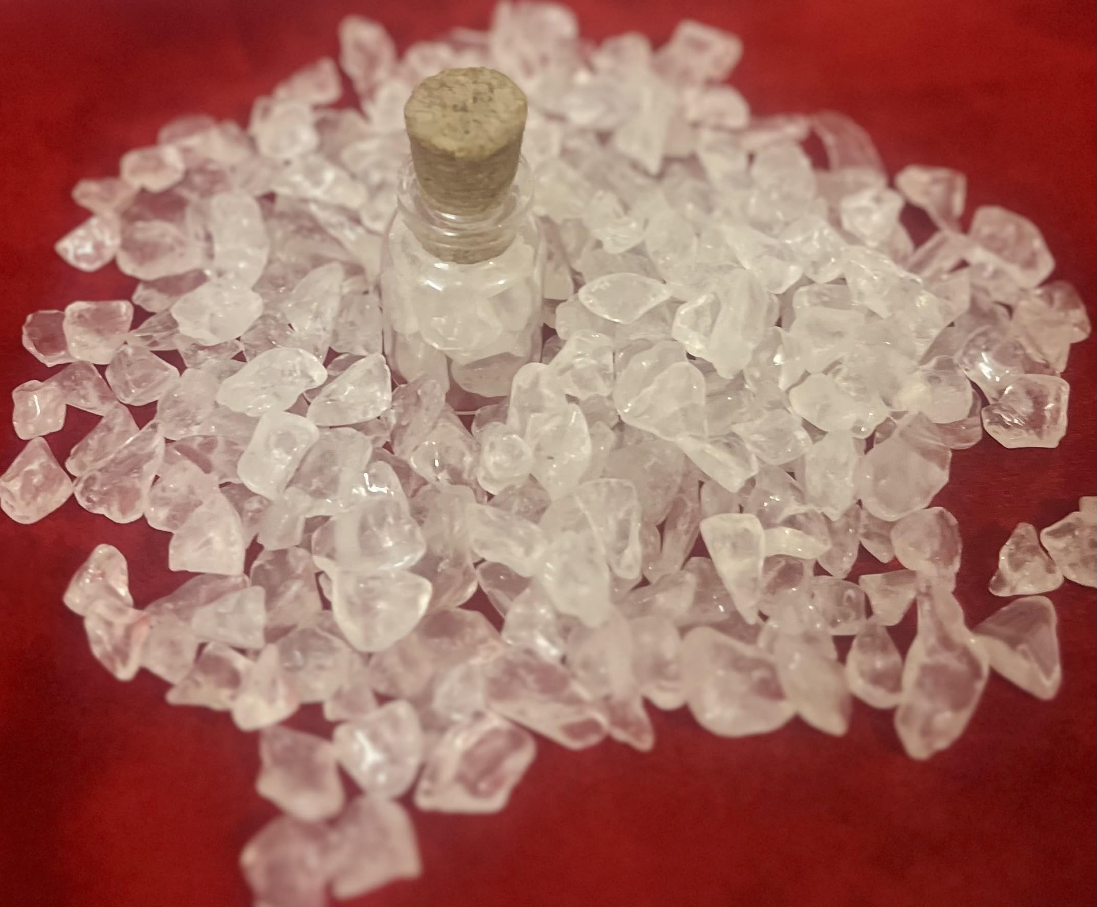 Indian Consigners Natural Crushed Polished Tumbled Gem Stone Chips, Decoration & Healing Crystals (Clear Quartz)