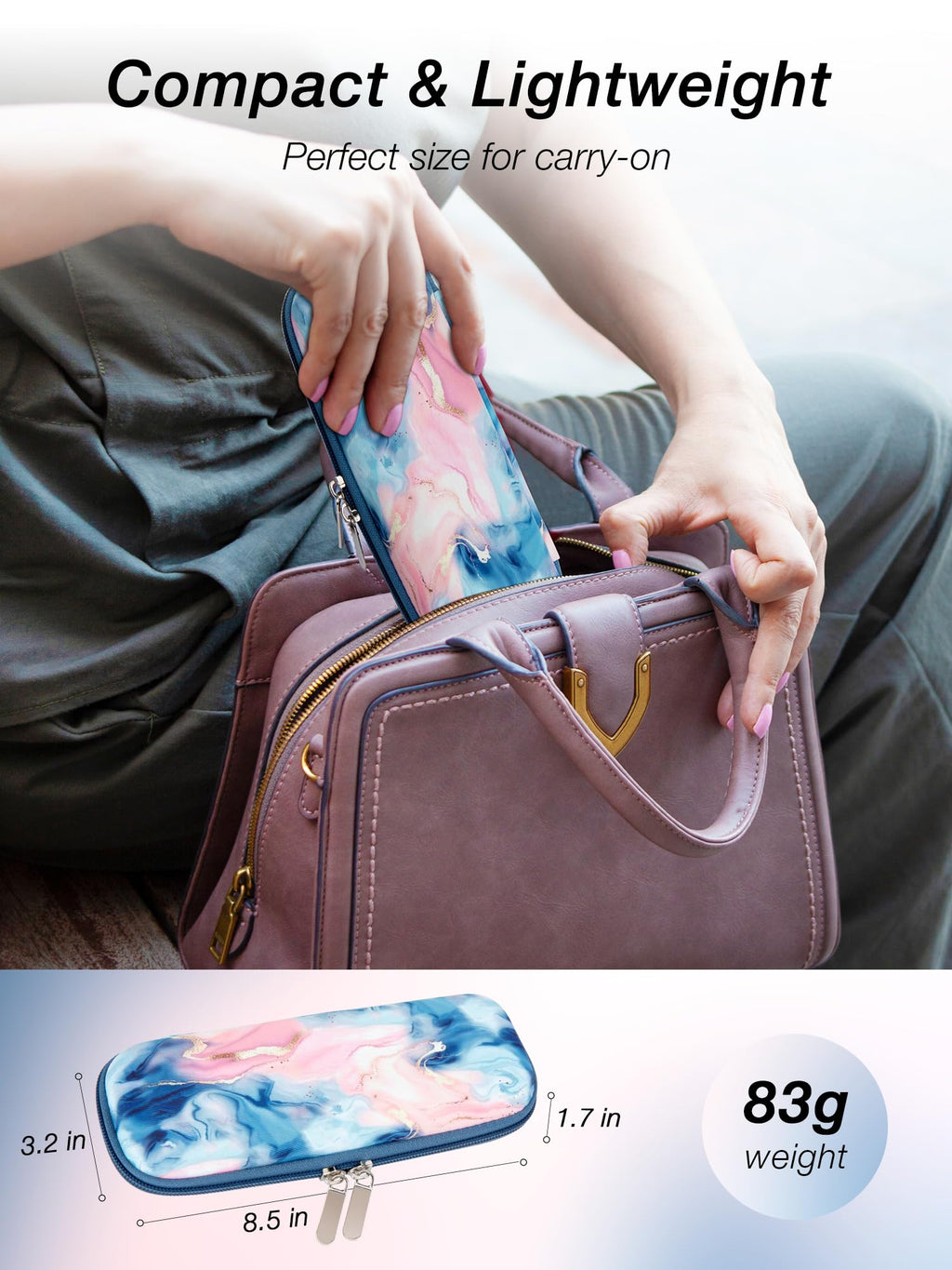 LengKe Insulin Cooler Travel Case - Small EVA Diabetes CoolerTravel Case with 2 TSA Approved Ice Packs, Waterproof Medicine Trav
