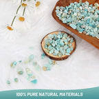 Orientrea 1.1lb Natural Crushed Startlight Rose Quartz Crystal Tumbled Chips-Healing Crystals Chips Bulk, Crushed Crystal Gemsto