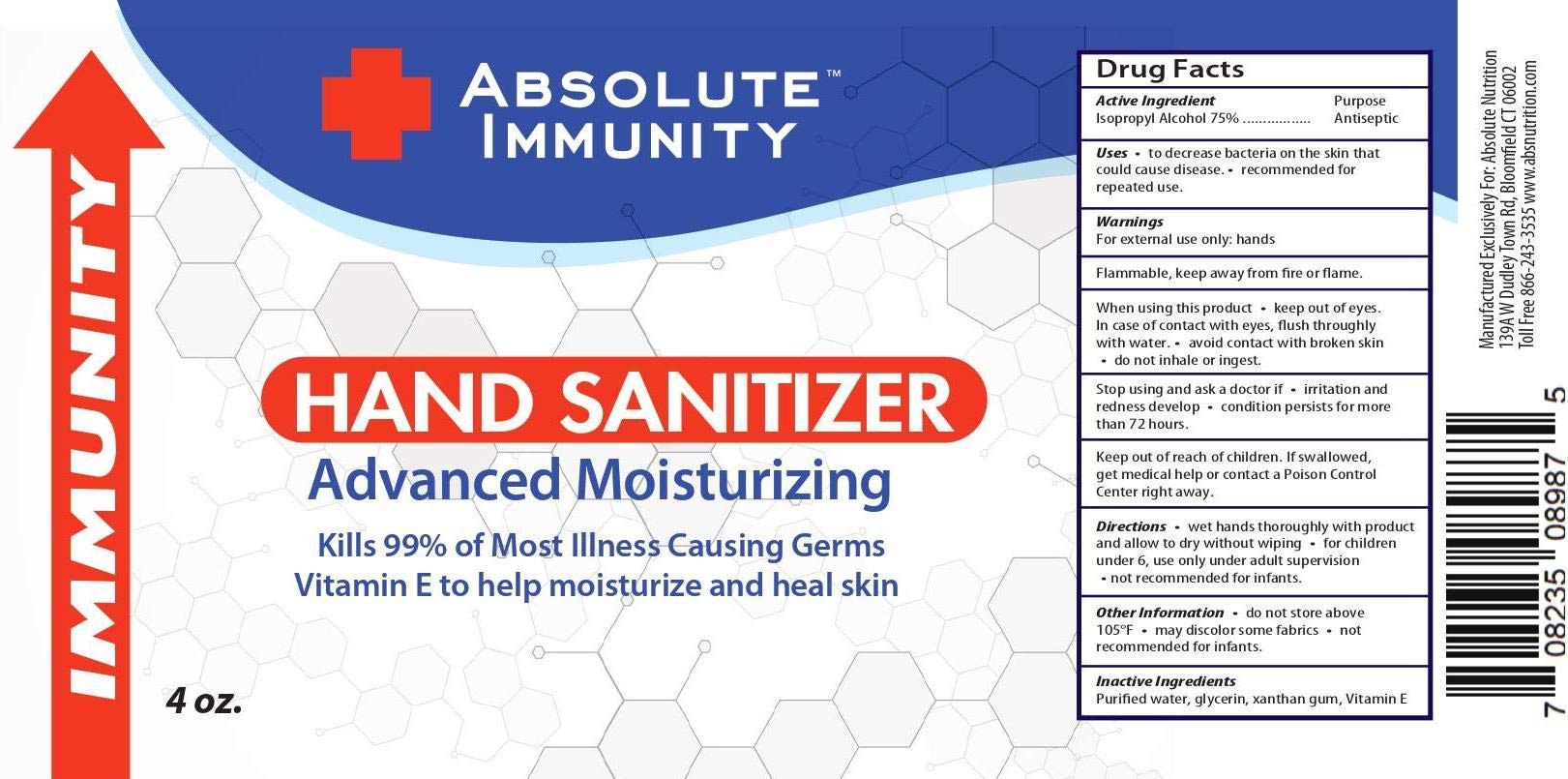 Absolute Immunity Hand Sanitizer 4 oz.