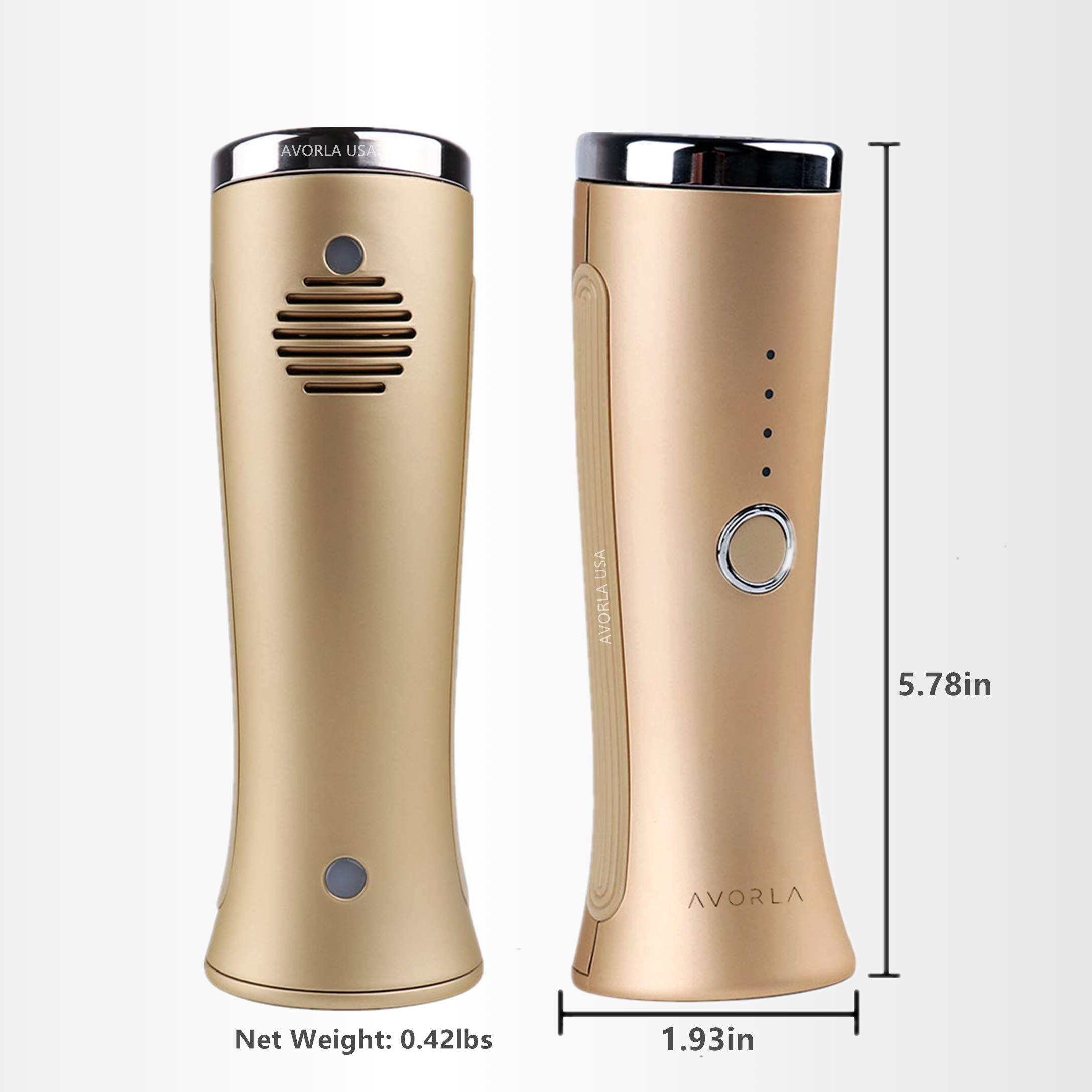 AVORLA I Red Light Infrared Therapy Facial Wand I at-Home Skin Care Device, Anti Wrinkle Facial Massager (Gold)