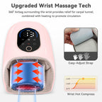 KingPavonini Hand Massager with Heat and Compression, Wrist Heating & Air-Compression, Palm Rolling, Cooling Fan, Cordless Wrist