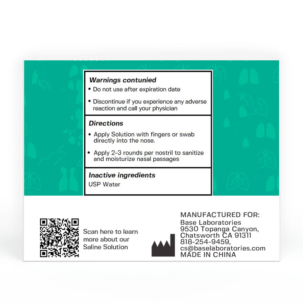 BASE LABORATORIES 3% Saline Solution for Nebulizer Machine | Saline Solution for Inhalation & Nasal Irrigation | High 3% Concent