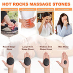 Hot Stones Massage Warmer Kit, 9Pcs Hot Stones Massage Set Portable Hot Stone with Heater, Hot Rocks Basalt Massage Stones for H