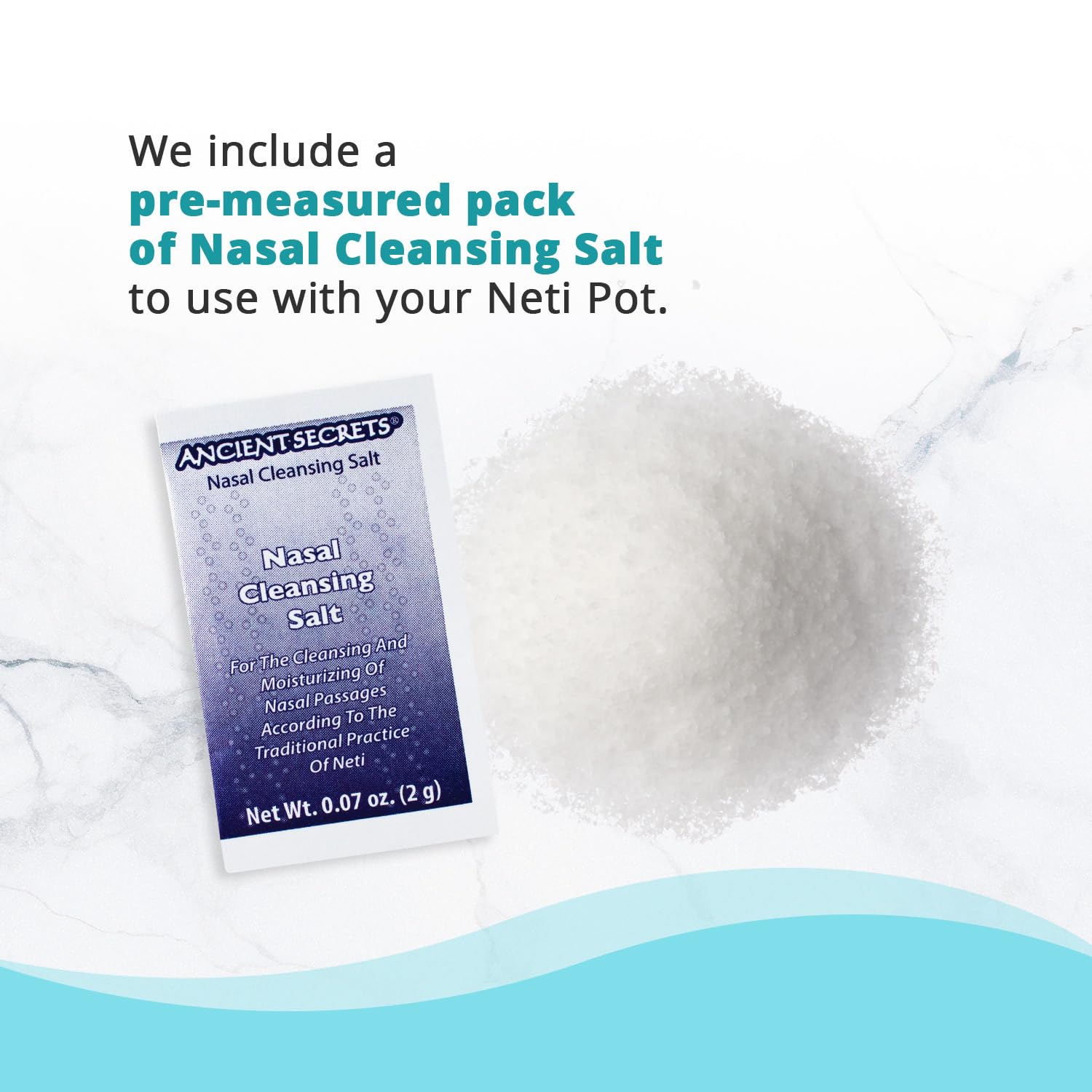 Ancient Secrets Neti Pot Salt - 41 Pre-Measured Packets of Nasal Cleansing Salt for The Neti Sinus Irrigation System, 2g Ea
