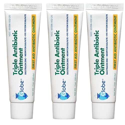 Globe (3 Pack 1oz Triple Antibiotic Ointment, First Aid Ointment for Minor Scratches and Wounds and Prevents Infection, Compare