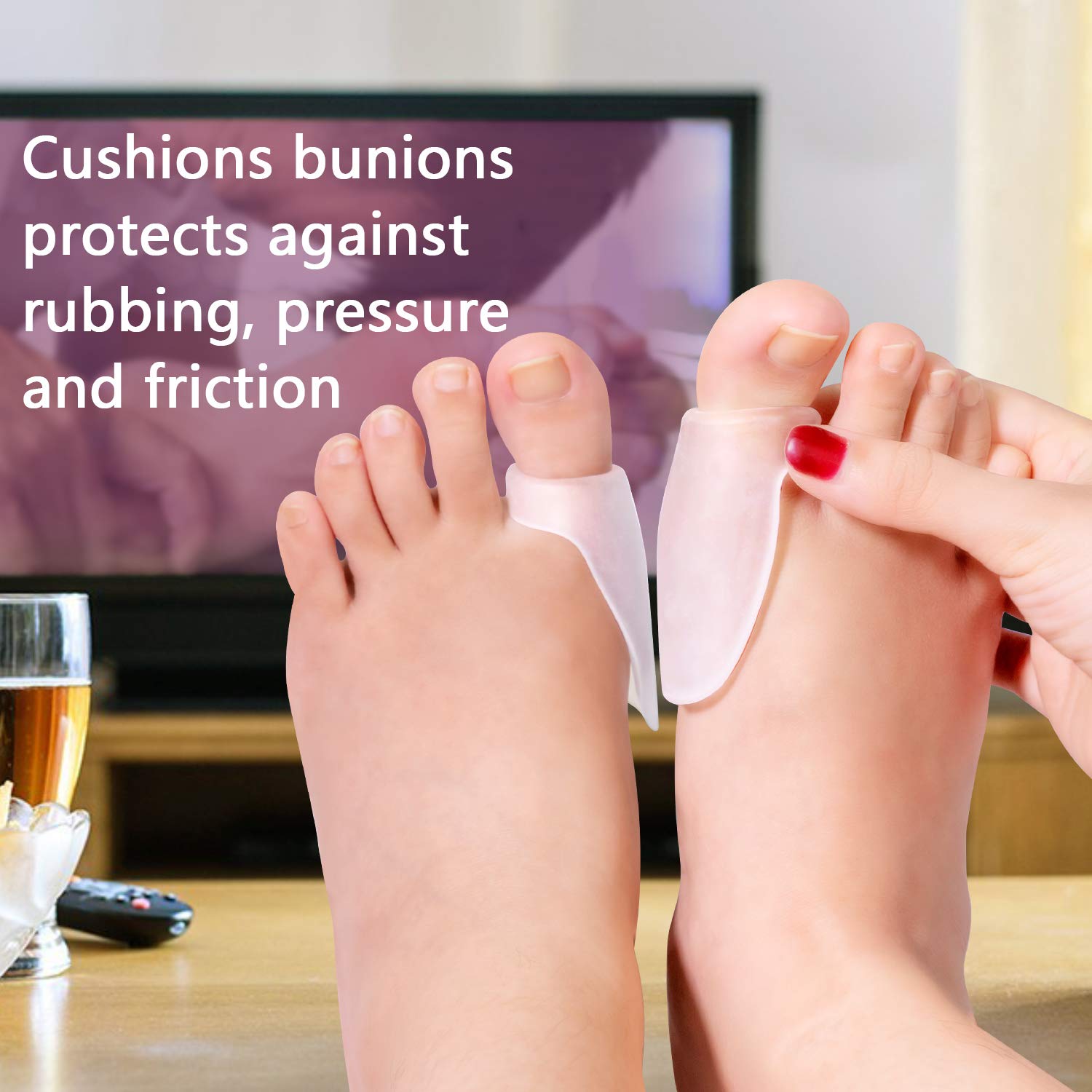 Promifun Gel Bunion Protector Shield, 10 Pack of Bunion Pads and Cushions, Bunion Guard for Big Toe, Relieve Foot Pain from Fric