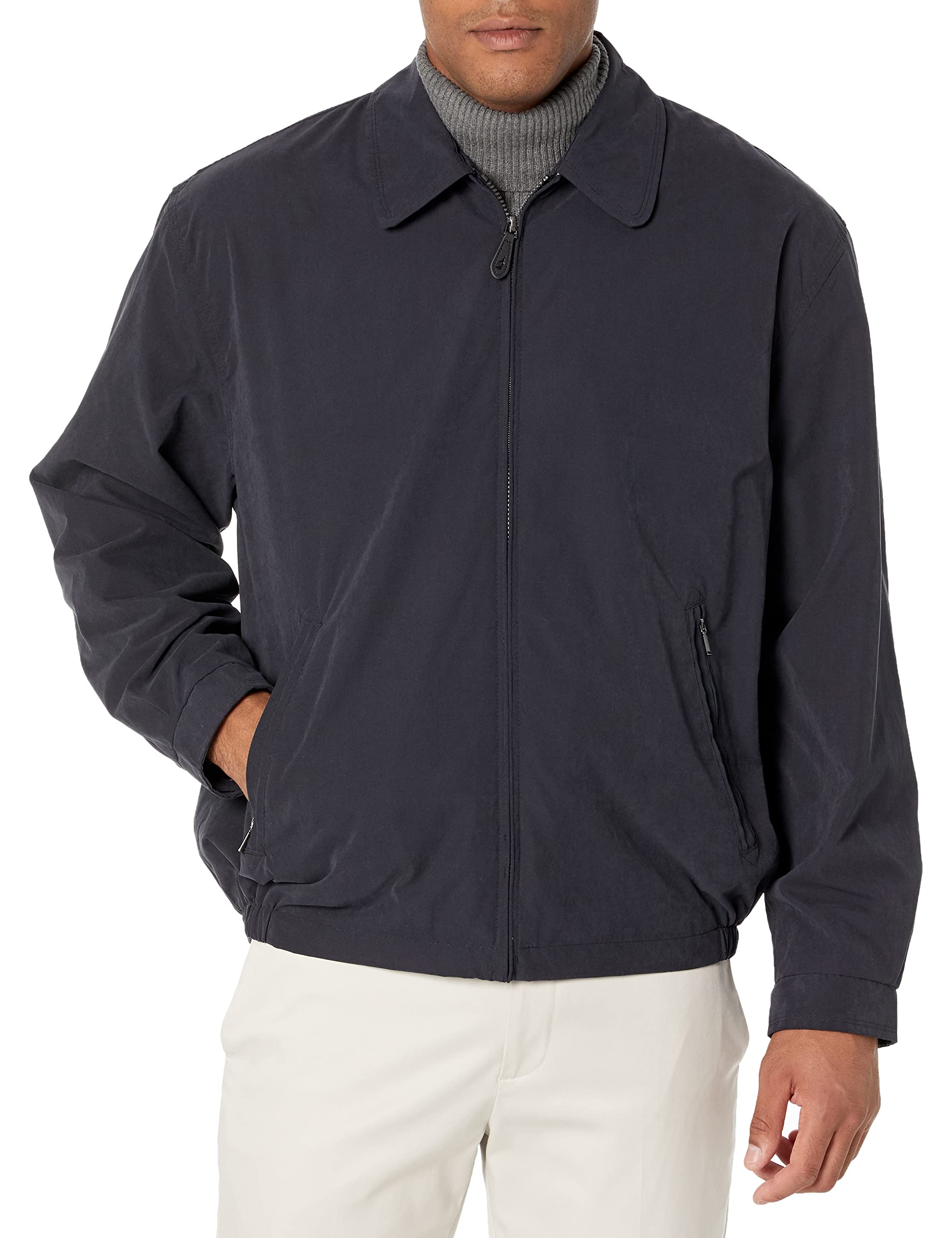 London Fog Mens Auburn Zip-Front golf Jacket (Regular  Big-Tall Sizes), Navy, Large