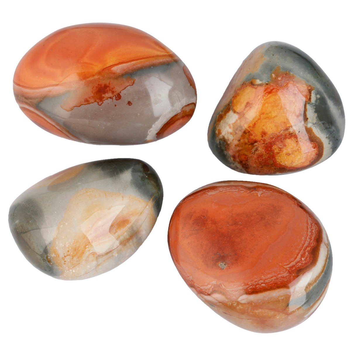 SUNYIK Ocean JasperPalm Stones Worry Pocket Stone, Polished Irregular Shaped Sphere Decortarion 1.5-2.5