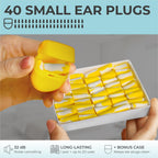 Peace&Quiet PQ Small Ear Plugs for Sleeping - 40 Earplugs for Sleep, Snoring, Small Ear Canals, Noise Cancelling 32 dB, Sound Bl