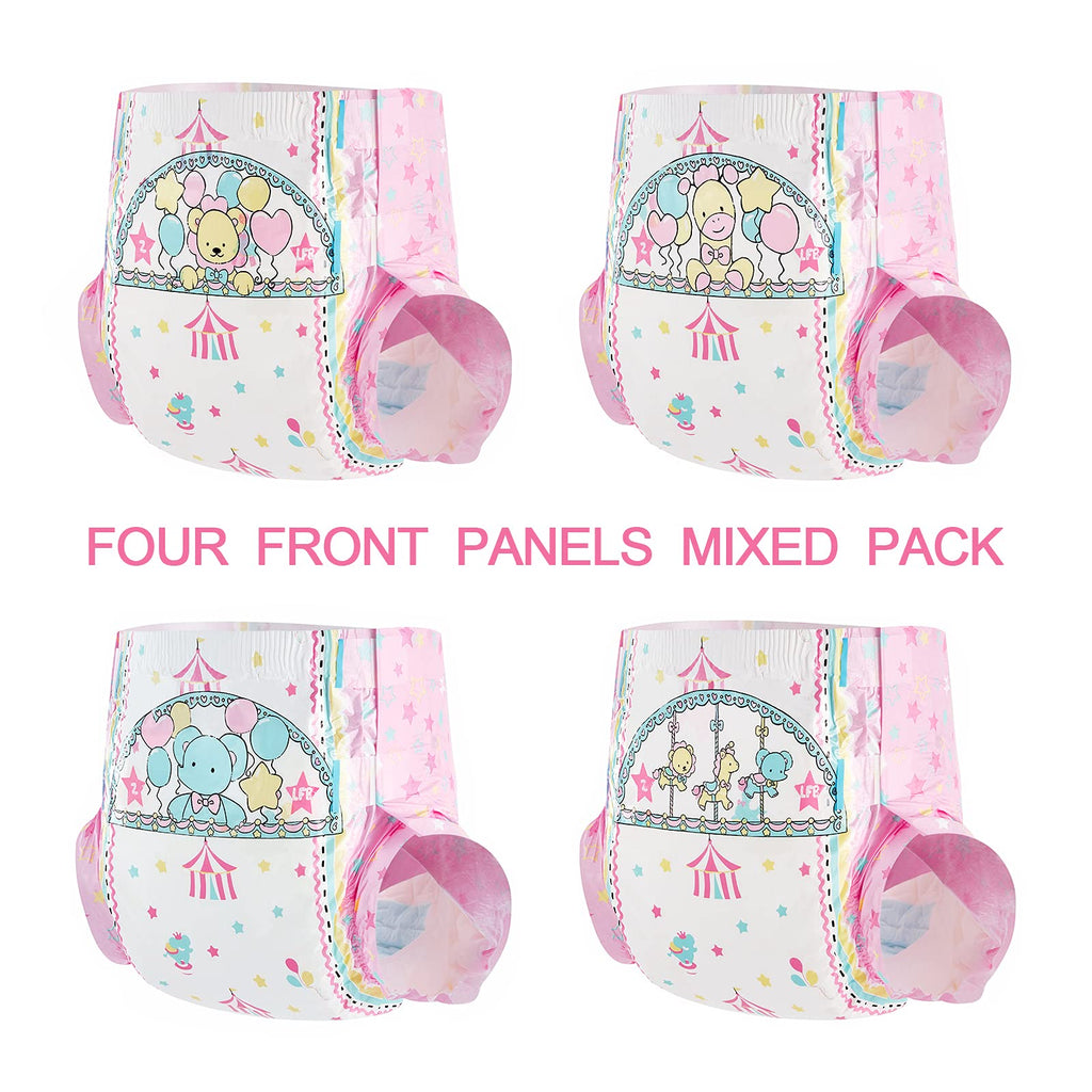 Littleforbig Adult Printed Diaper 10 Pieces - Little Circus (Large 36-46)