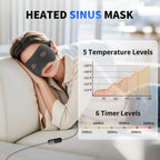 Aroma Season Heated Sinus Mask, Sinus Pressure Relief Mask with 5 Heat & 6 Timer Settings, Face Mask for Nasal Congestion, Sinus