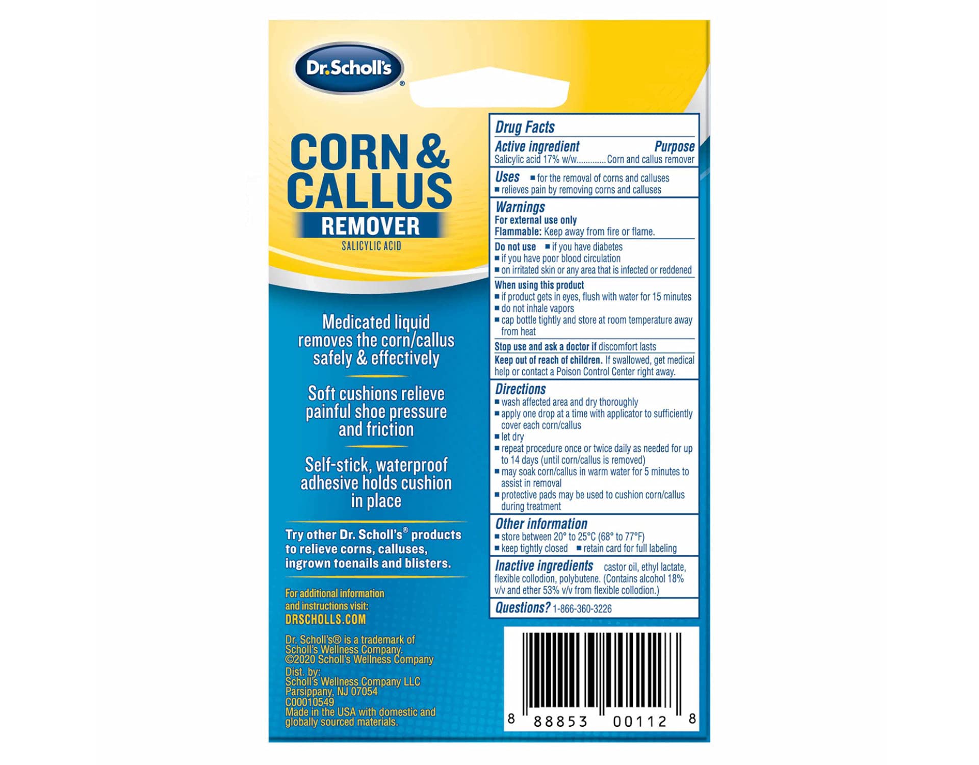 Dr. Scholl's Liquid Corn & Callus Remover,.33 oz. (3-Pack)