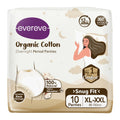 Evereve Organic Cotton Period Panty For Girls & Women, (XlXxl), 10 Pcs, 360 Degree Overnight Coverage, 100% Natural Comfort, Hi
