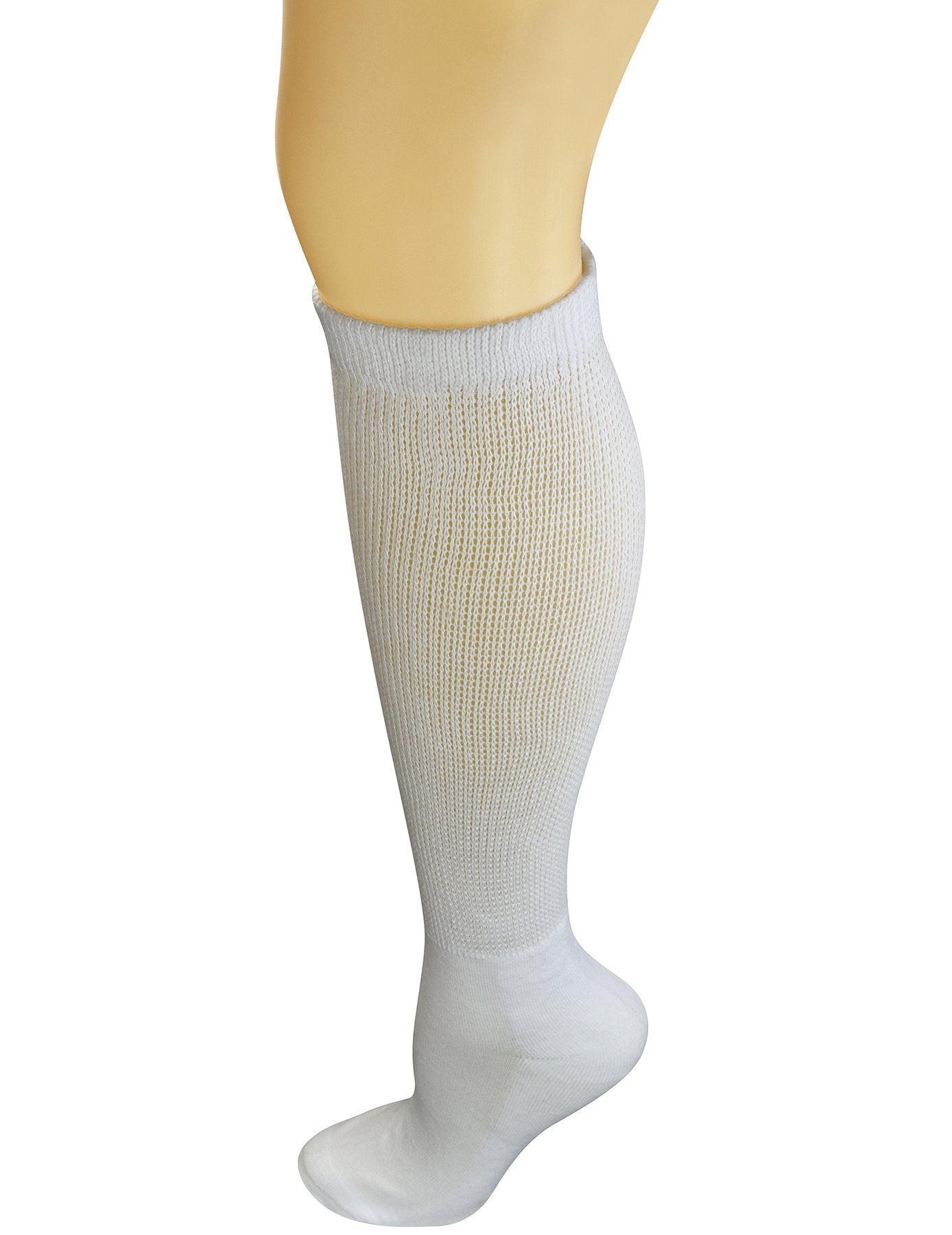 Yomandamor Women's Non-binding Cotton Knee-Hi Diabetic Socks Boot Socks with Cushion Sole and Seamless Toe,4 Pairs L Size