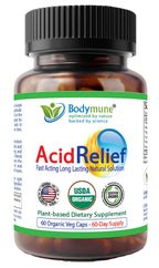 Bodymune AcidRelief Acid Reducer Acid Indigestion Relief Supplement for Occasional Acid Reflux & Antacid, USA-Made USDA Organic