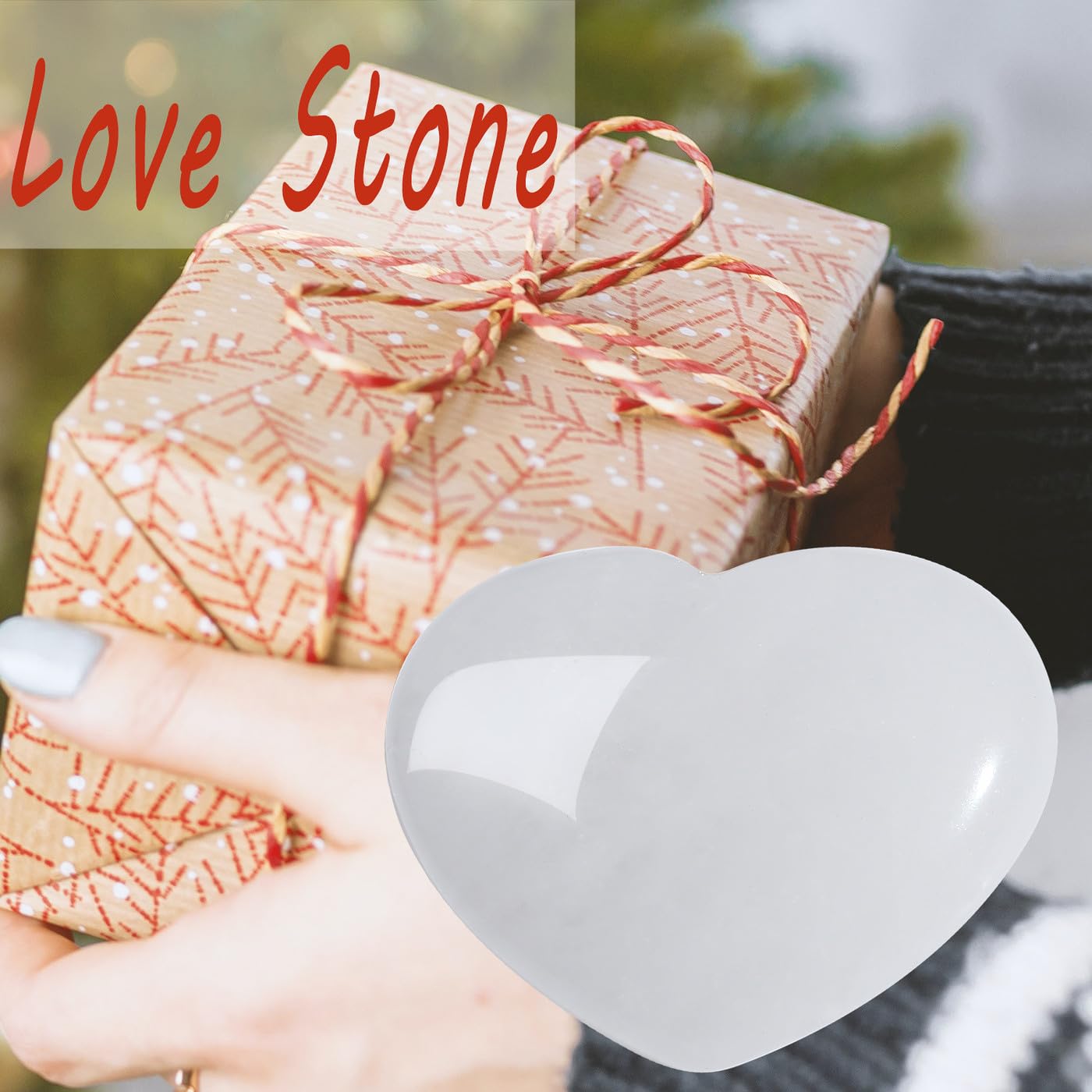 MAIBAOTA 45 mm Clear Quartz Crystal Stones Heart Love Crystal Valentines Gifts for Herfriend Wife Palm Stone Reiki Crystal Gemst