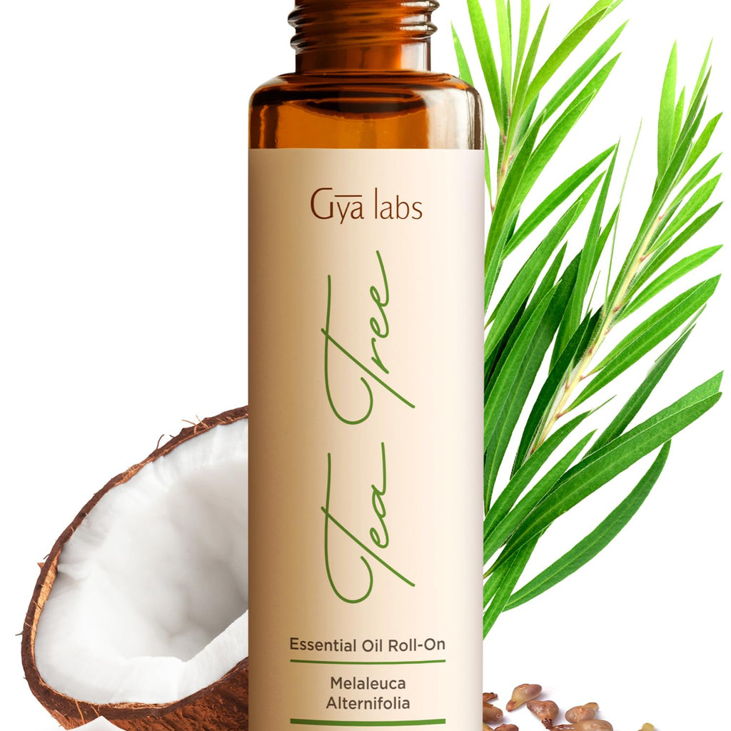 Gya Labs Tea Tree Essential Oil Roll on for Skin, Face & Nails, 100% P ...