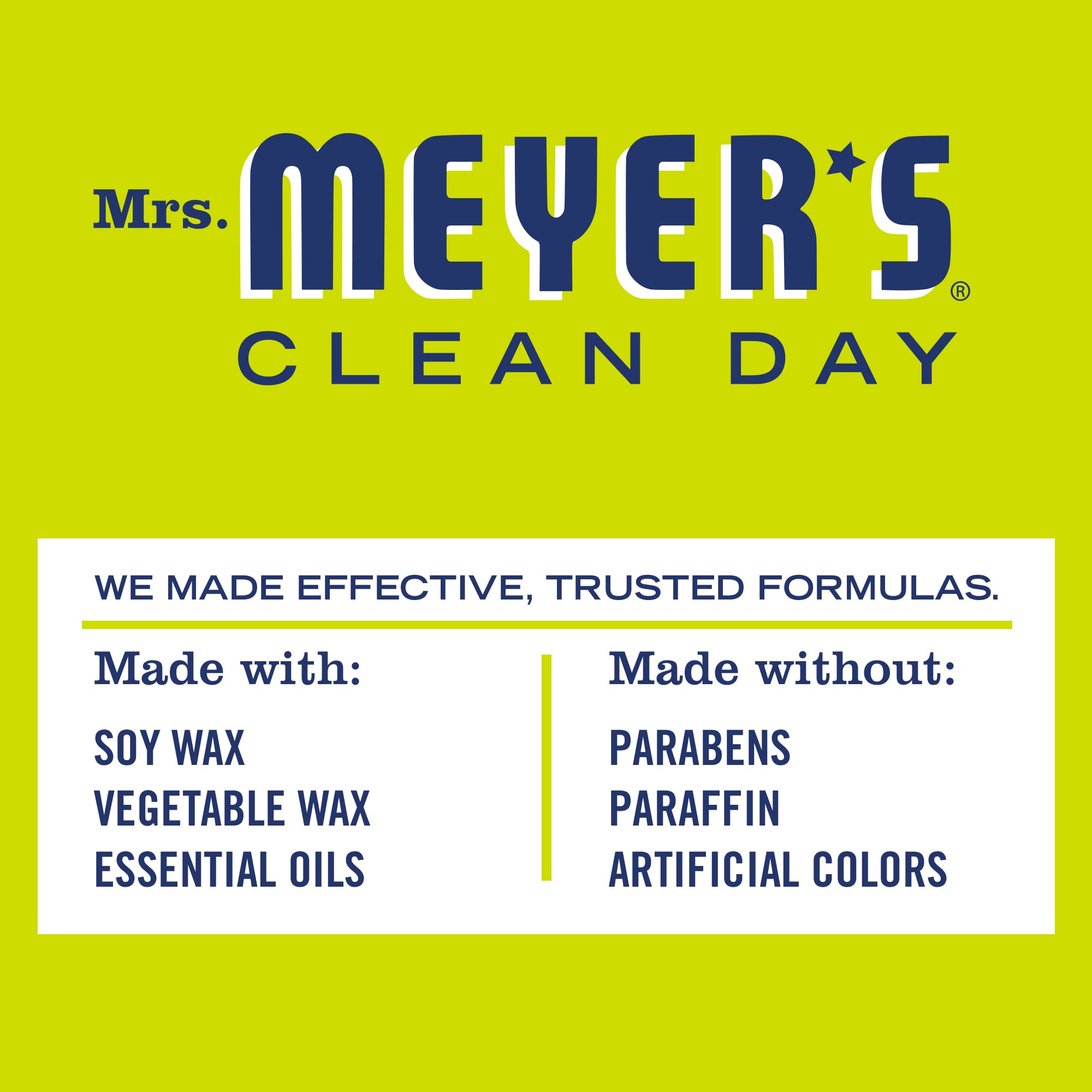 Mrs. Meyers Clean Day Soy Scented Candle, Lemon Verbena 7.2 oz (Pack of 6)