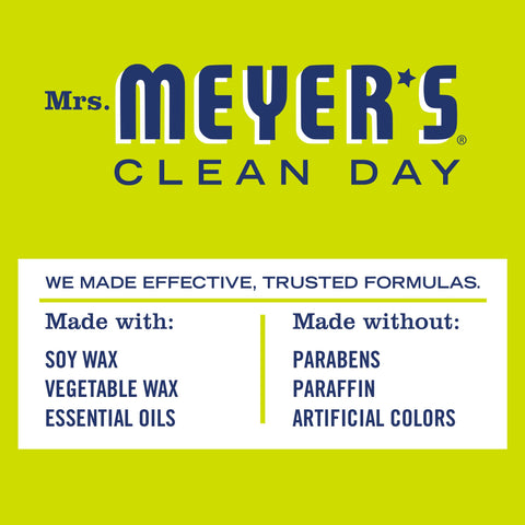 Mrs. Meyers Clean Day Soy Scented Candle, Lemon Verbena 7.2 oz (Pack of 6)