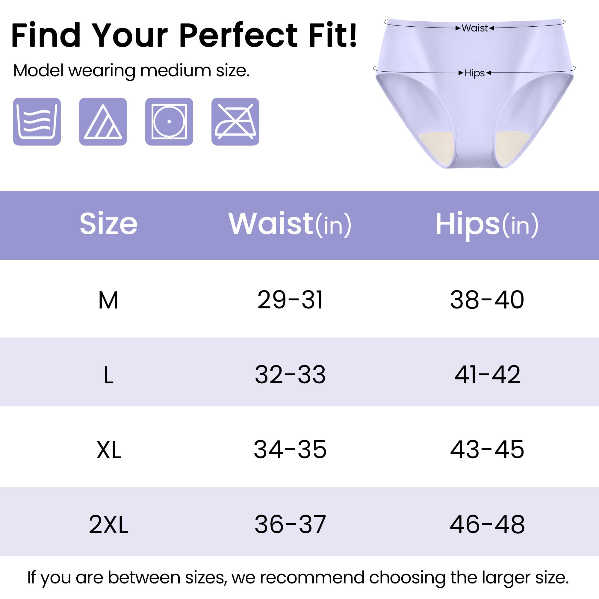 BATTEWA Mid-Waist Incontinence Underwear for Women Leak Proof Panties Protective Briefs for Bladder Control Washable Absorbency