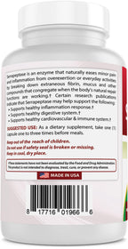 Best Naturals Serrapeptase 120000 SPUs 90 Vegetarain Capsules - Supports Sinus Health