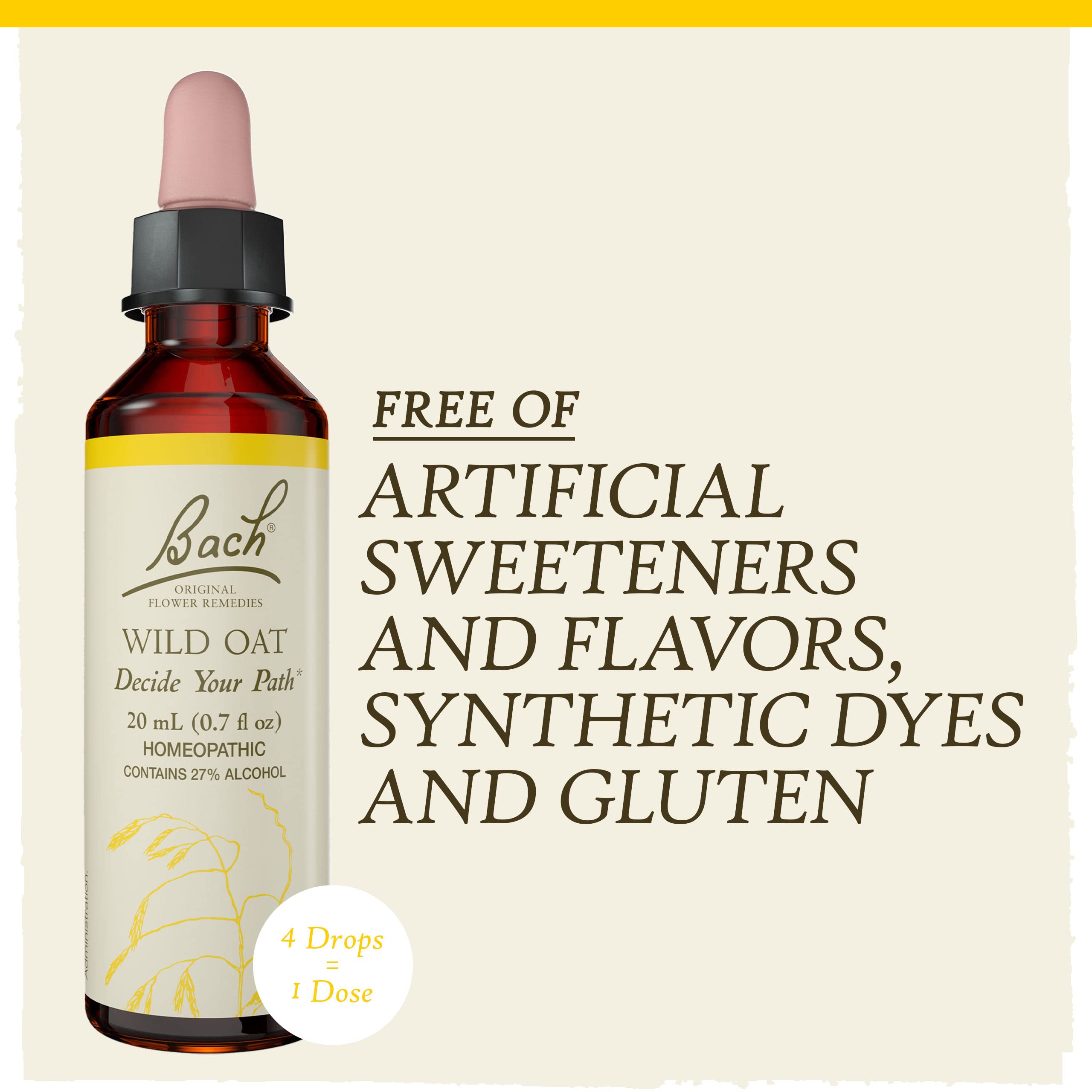 Bach Original Flower Remedies, Wild Oat for Deciding Life's Path, Natural Homeopathic Flower Essence, Holistic Wellness and Stre