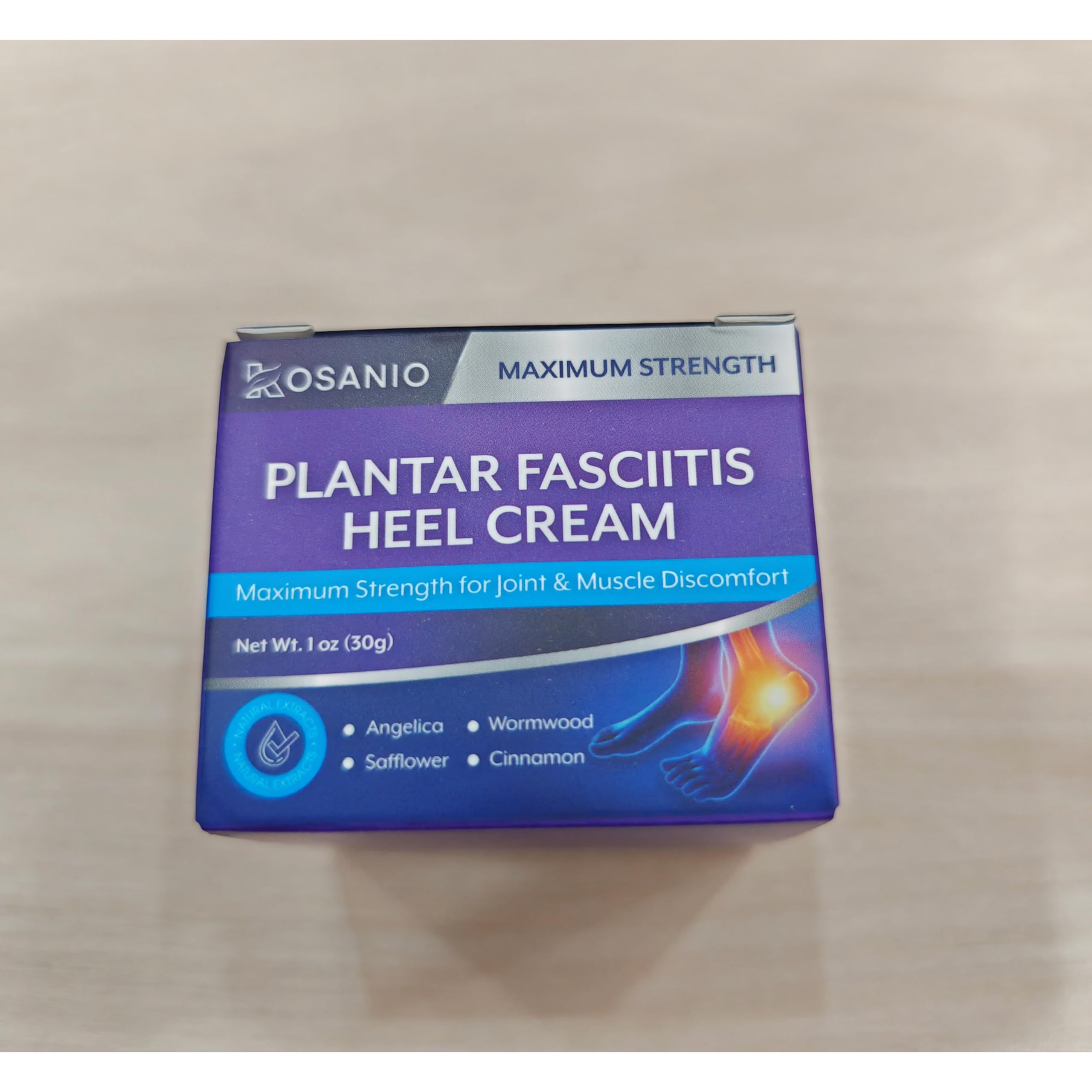 KOSANIO Plantar Fasciitis Relief Cream - Heel Discomfort Relief for Plantar Fasciitis, Foot, Knee - 30g / 1 oz