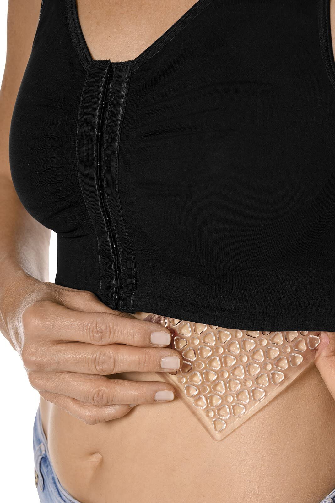 Amoena Lymph Flow Silicone Pressure Pad - Compression Pad - Supports/Stimulates Lymp Flow - 100 x 110 mm - one Size, 2 Pack Clea